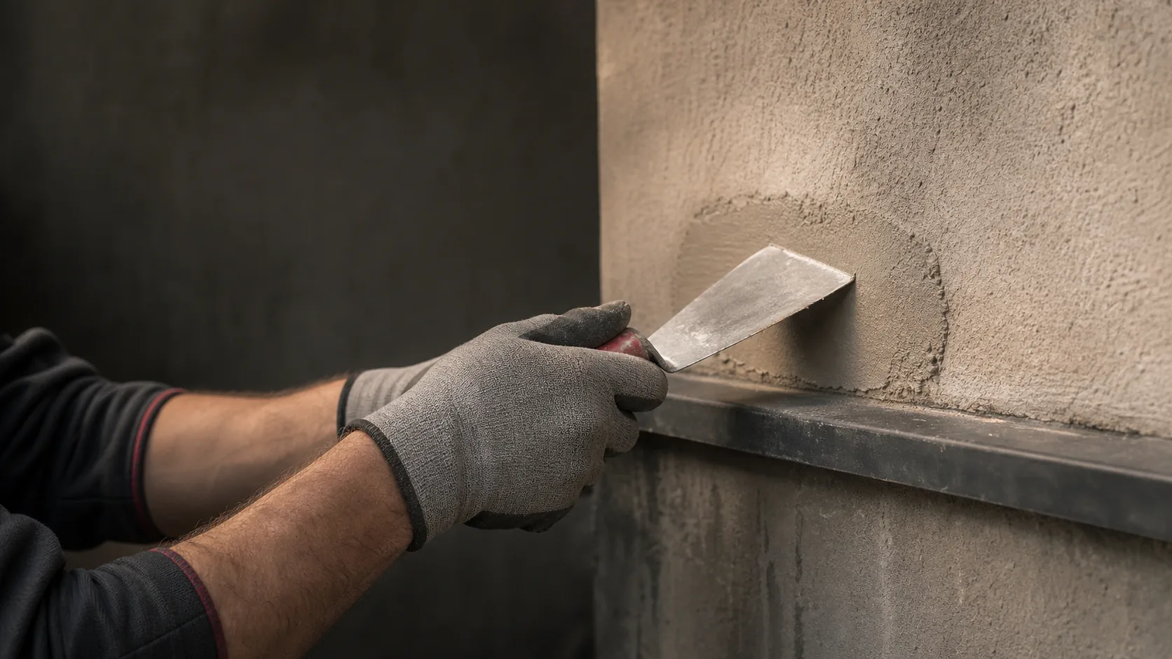 Handwerkliche Arbeit an einer bestehenden Fassade